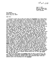 Letter to Don Gladden from Michael Matte